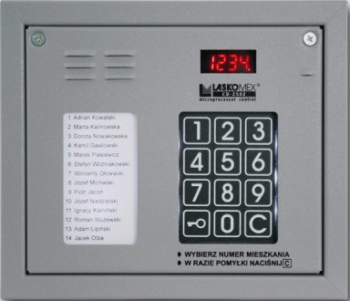 Panel audio z mini listą lokatorów , kolor srebrny, Laskomex